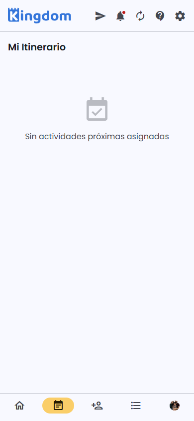 Mi Itinerario con estado vacío